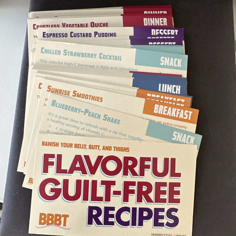 Vintage Recipe Cards 2000 Rodale Banish Your Belly Butt & Thighs Lot Of 50